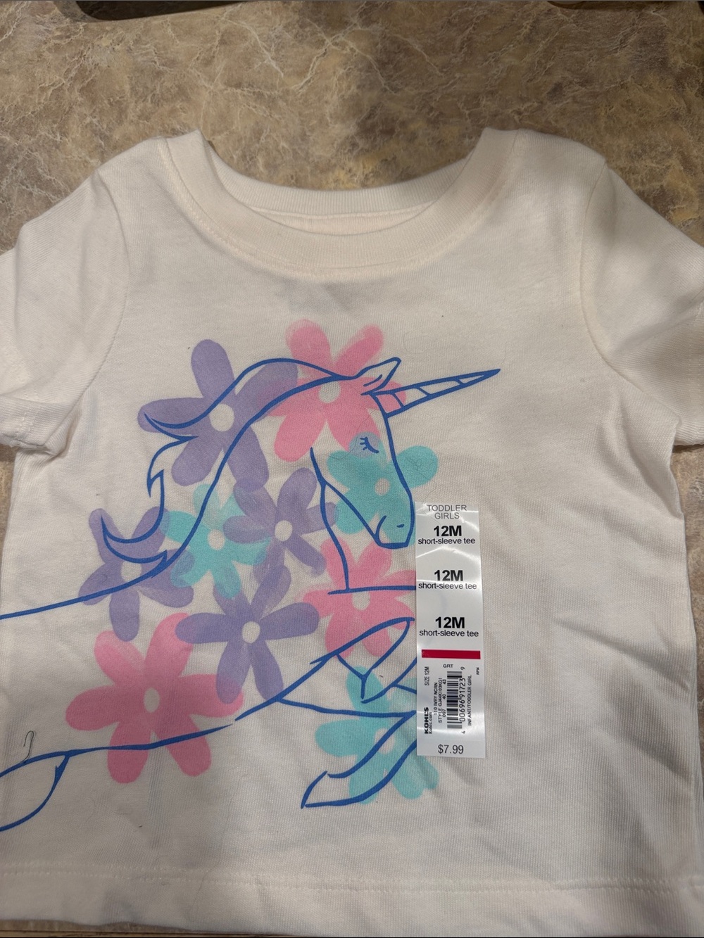jumping beans White Unicorn Floral Short-Sleeve Tee with Pastel Accents